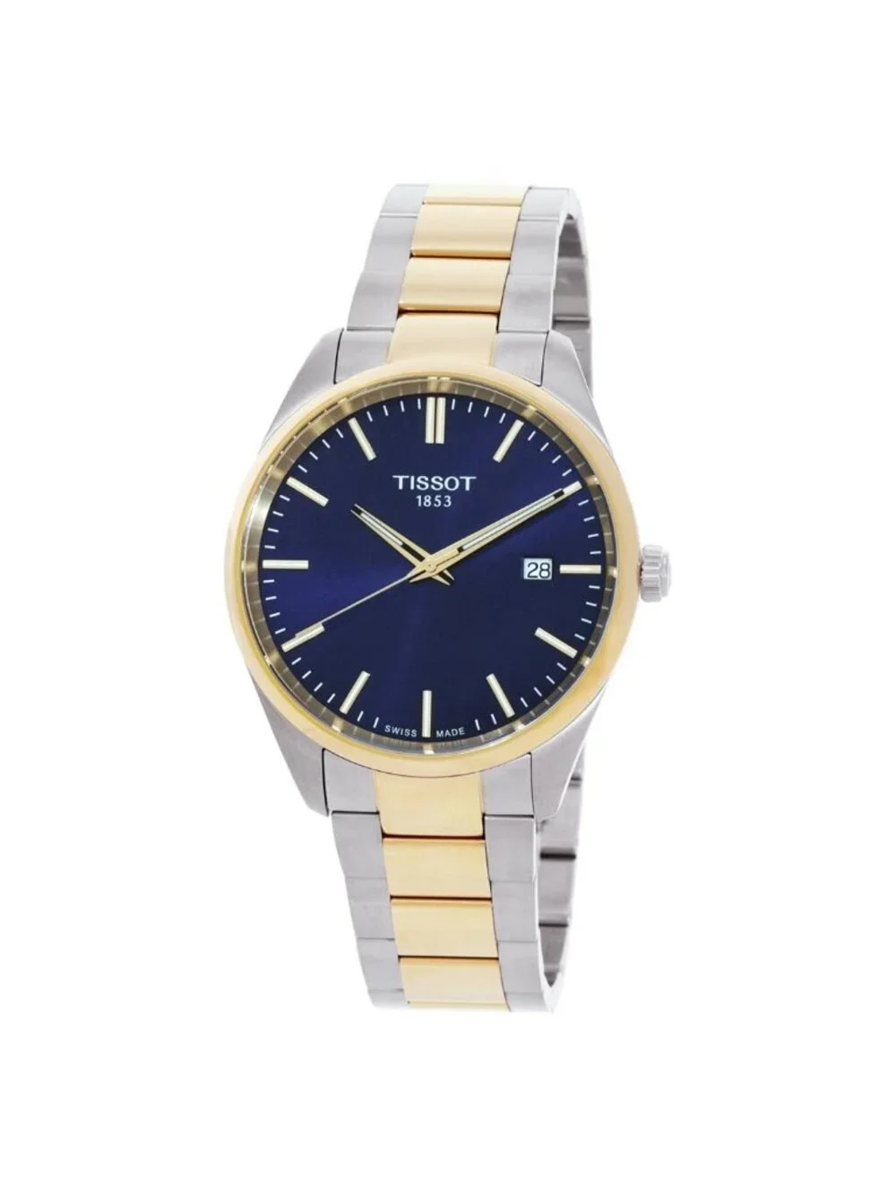 NWT Tissot PR 100 Quartz Blue Dial Two-Tone Men's Watch